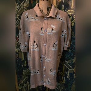 Lost In Paradise Free Planet Polyester Casual Button Down Sweater XL